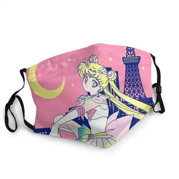 Sailor Moon Tsukino Usagi Supranaturale Dragoste Benzi Desenate Pânză Măști Super Tokyo City Lights Masca De Fata Acoperi Gura Faciale De Protecție