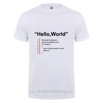 Salut Lume Tricou Ziua Tatălui Cadou de Ziua de nastere Amuzant Cadou Pentru Tata Bărbați Soțul Iubit Geek Echipa Programator Bumbac T-Shirt