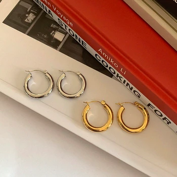 Minimalist Gros Geometrice Mare Rotund de Aur de Argint de Culoare Hoop Cercei Pentru Femei la Modă de Moda Bijuterii Cadouri SD2245