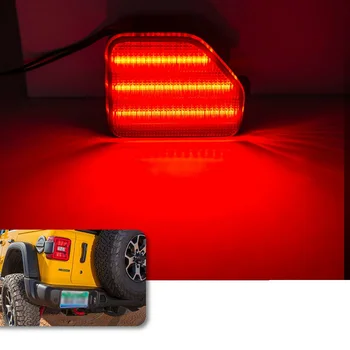 2 buc LED-uri Bara Spate Reflector Lumina Coada pentru 2018-up Jeep Wrangler JL 2018-up Lentile de Fum de Culoare Roșie Full Led Lămpile de poziție Laterale