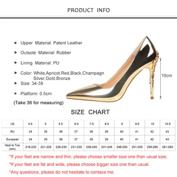 2019 Nouă Primăvară/Toamnă Femei Pompe De Înaltă Tocuri Subtiri Subliniat Toe Metal Decor Sexy Petrecere De Seara Pentru Femei Pantofi De Aur Cu Toc