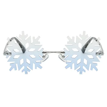 Zăpadă de crăciun ochelari de Soare Femei 2020 Iarnă fără rame, Ochelari de Soare Barbati Petrecere Fara rama Ochelari Gradient Oglindă Lentile Ochelari MM98