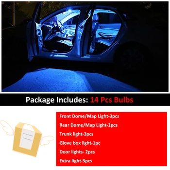 14pcs Interior Alb Becuri cu LED-uri Pachet Kit Pentru Alfa Romeo 159 2005-2008 2009 2010 2011 Harta Dom Portbagaj Lampa Iceblue Lumina