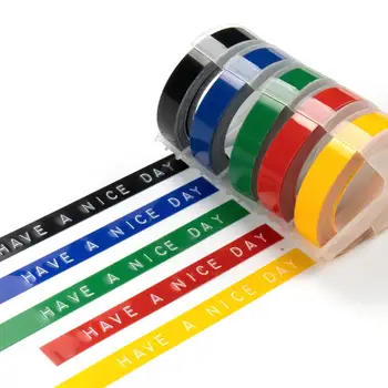 Topcolor 6PK Compatibil Dymo Filtru de Relief 3D Eticheta Banda de 9 mm pentru Dymo Manual de Etichetare mașină de Scris Maxi 1755 Motex E-202 E-303
