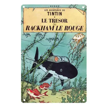Aventurile lui Tintin si Cainele Film de Desene animate Tablou Poster Vintage Home Bar Arta de Perete Decor de Metal Semne de Dropshipping