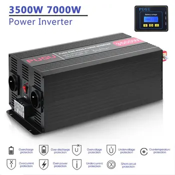 3500W/7000W Pure Sine Wave Inverter DC 12V AC 230V Putere Convertor de Tensiune Auto Transformer Accesorii Auto UE Soclu