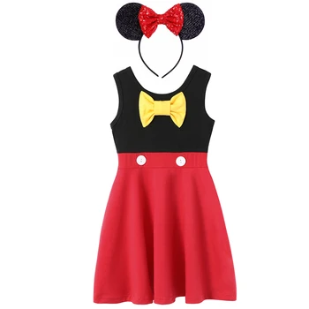YOFEEL Mickey Minnie Rochie de Printesa Fata de Copii Cosplay Mini Mouse Costum Copii Rochie de Vara Casual Fete de Petrecere, Haine de Lux