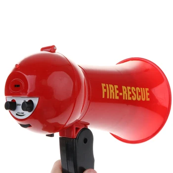 Fire fighter Ofițer de Jucărie Megafon w/ Sunet Sirena pentru Copii Pompier Joc de Rol - Tare Clar Curea Mâner de Control al Volumului