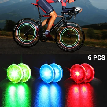 6 buc Roata de Bicicleta Lumini de Biciclete a Vorbit Lumini IP67 rezistent la apa biciclete lumina led-uri Pentru biciclete Lumini pentru Biciclete mtb Vorbit Lumini
