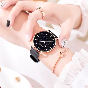 2019 Femei Ceasuri Cer Stele de Moda de Lux din Oțel Inoxidabil, Metal Doamnelor Magnet Ceasuri Femei Cuarț Ceas de mână reloj mujer