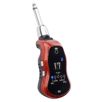 B6 Chitara Amplificator pentru Căști Mini Plug Chitara Amplificator Bluetooth Reîncărcabilă Electrice de Călătorie de Buzunar Chitara(Culoare Mahon)