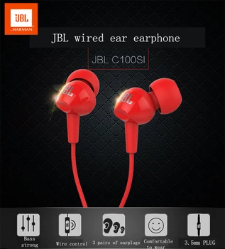 JBL T110 În Ureche 3.5 mm cu Fir Căști Stereo Muzica Bas Profund Pavilioane Sport Execută cu Cască cu Microfon Pentru IOS/Android
