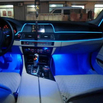 5 Metri Mașină de Iluminat Interior Auto LED Strip EL Wire Rope Auto Atmosfera Decorative Lampa Neon Flexibil Lumina DIY