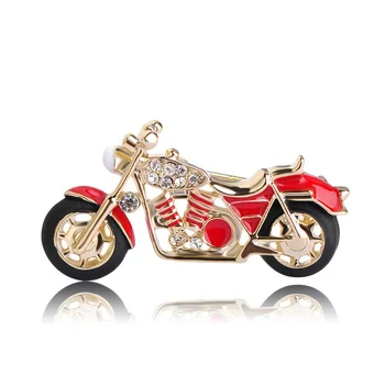 Moda clasic Motocicleta Brosa Aur Roșu Bărbați și Îmbrăcăminte pentru Femei Accesorii Brosa
