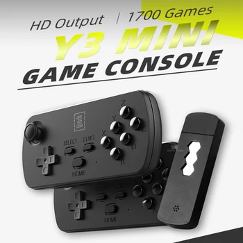 Y3 Portabile fără Fir USB TV Consolă de jocuri Video Construi În 1700/3500 Joc Clasic 8G 16G Dublu Controller Jucător de Ieșire HDMI