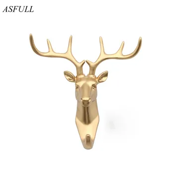 ASFULL culoare negru/alb/aur cap de animal cârlig rasina de artizanat cheie/pac/haine gheare de animale 3D Murale decorative cârlig ornament cuier