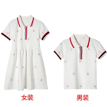 2020 Familie de potrivire haine de vara Polo T shirt Părinte-Copil Potrivire haine Familia uite Mama-Fiica Dress cuplu haine