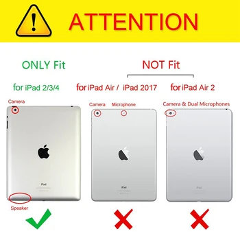 De caz Pentru iPad 2 3 4 360 de Grade de Rotație PU Capac din Piele pentru Apple iPad 2 3 4, Stand Titular Cazuri Tabletă Inteligentă A1395 A1396 A1430