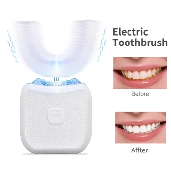 Cu ultrasunete Periuță de dinți Electrică 360 Nano Silicon în Formă de U, Automat USB Reîncărcabilă, fără Fir Teethbrush Copii de Albire a Dintilor