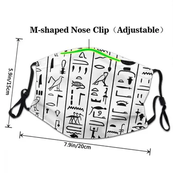 Moda Masca De Fata Hieroglife Alfabetul Faraonilor Art Mitologia Egipteană Antică, Zeii Atum Horus, Osiris Reutilizables Mascherina