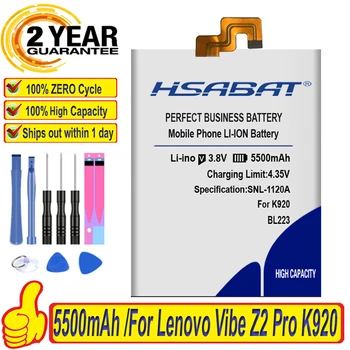 HSABAT 5500mAh Bateriei pentru Lenovo Vibe Z2 Pro K920 K80 K80M K7 BL223