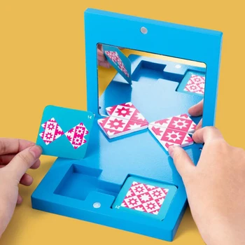 Montessori Educative Jucarii Din Lemn Imagine În Oglindă Puzzle Pentru Copii Copii Educație Senzorială Jucării De Învățare Grădiniță Didactice