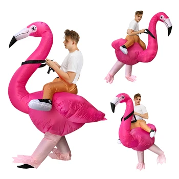 Amuzant Carnaval, Cosplay Flamingo Gonflabile Costume Costum De Halloween Pentru Adulti Barbati Femei Unisex Rochie De Petrecere Cu Costume Gonflabile