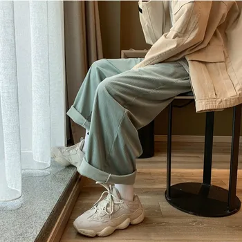 Femei Pantaloni Casual Solid Simplu De Catifea Liber Moale Confortabil De Înaltă Talie Elastic Harajuku Coreeană De Moda De Zi Cu Zi Streetwear Noi