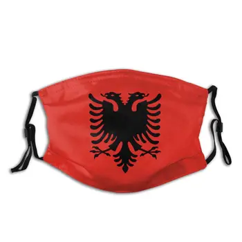 Albania Flag Lavabil Tipărite Gura Masca de Fata cu Filtru Anti Praf de Vânt Dovada de Iarnă Capac Protecție Mufla pentru Barbati Femei