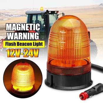 12V 24V Magnetic LED Rotativ Flash Lumina Strobe 80LEDs de Urgență de Avertizare Semnal luminos de Iluminat cu Lămpi Indicatoare de Chihlimbar