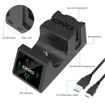OIVO 5 in 1 Controler de Încărcare Dock Stand pentru Nintend Comutator Pro & 4 Bucurie con Încărcător Stație de Încărcare cu LED-uri