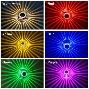 1W 3W LED-uri Lumina de Perete Floarea-soarelui RGB Efect de Lampă AC85-265V Razele de Proiecție de la Distanță de Control Montat Lampă de Perete pentru Coridor Iluminat