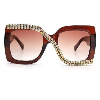 Diamant Pătrat ochelari de Soare Femei 2020 de Epocă de Lux Supradimensionat ochelari de Soare Unic Una Bucata Stras Ochelari Nuante gafas de sol