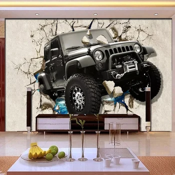 Foto personalizat Tapet 3D Stereoscopic Masina Jeep Rupt pictura Murala de Perete Camera Copii Băieți Dormitor Decorative de Perete de Hârtie Murală