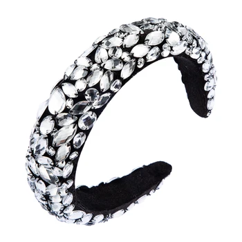 Za Brand Elegant Complet Alb Crystal Headband pentru Femei de Lux Realizate manual Gros de Burete de Păr Banda de Mireasa Nunta Petrecere de Păr Bijuterii