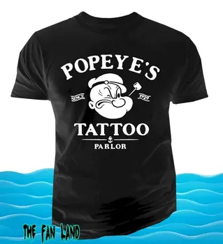 Noi Popeye Marinarul Salon De Tatuaj Mens Arme De Epocă Tricou