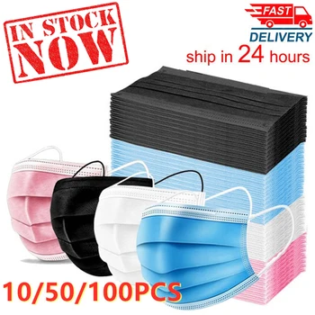 50/100buc Măști de Gura 3-strat de Unică folosință Non-țesute FP2Face Măști Anti-Poluare filtru de siguranță Respirabil Masca Proteja Mascherine