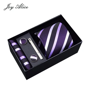 Cutie de cadou Personalizat personalizate Barbati Cravate Batista Butoni Seturi de Fulare Paisley Fulare-cravată cu Dungi, Cravată pentru Bărbați Petrecerea de Nunta