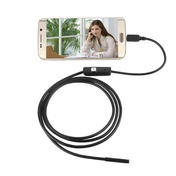 7.0 mm Endoscop HD Camera USB Endoscop Cu 6 LED-uri 1/1.5/2/3.5/5M Cablu Moale rezistent la apa Inspecție Puncte Pentru Android pe PC