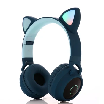 New Sosire CONDUS de Pisică Ureche Căști de Anulare a Zgomotului Bluetooth 5.0 Tineri Copii Cască Suport TF Card de 3.5 mm Plug Cu Microfon