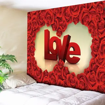 3D Dragoste Romantic Rose Tapestry Print Flori de Artă Covor Peisaj Tapiserie Home Decor Agățat de Perete Cuplu Dormitor Boho Tapiserii