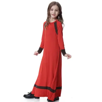 Musulman Maneca Lunga Rochie Pentru Fata Copil Copil Islamic Abaya Dubai arabă Halat de Rochii Tradiționale 7 8 9 10 11 12 13 14 Anul VKDR1285