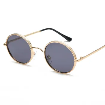 2020 Moda Retro ochelari de Soare Barbati Rotund Ochelari de Epocă pentru Femei de Lux ochelari de Soare Negri Mici Nuante de Rosu Gafas de sol UV400
