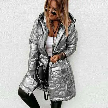 Jacheta de Înaltă Calitate Strat cu Glugă Femei Buzunar Jachete de Moda de Iarnă Caldă Femeie Haine Casual Geci 2021 Noi de Iarna #T1G