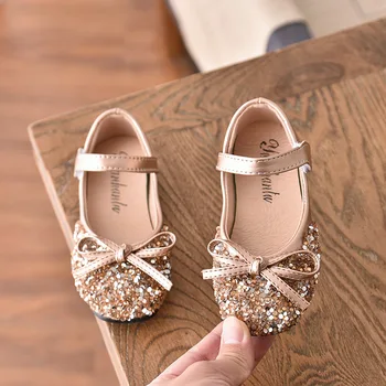 Aur, Argint Negru Fete Pantofi de Piele de Copil Paiete Printesa Pantofi Pentru Petrecerea de Nunta Mare, Fetele de Performanță pantofi chaussure fille