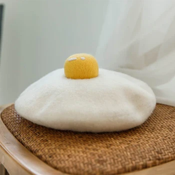 Un ou fiert fata manuală lână simțit minunat Japoneză galbenus de ou bereta pictorul pălărie prezent obtinerea de noi toamna și iarna BLM60