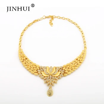 Jin Hui Rafinat de Lux din Dubai seturi de Bijuterii de aur de culoare India, Nigeria, Africa de Mare de Bijuterii Accesorii Bijuterii en-Gros