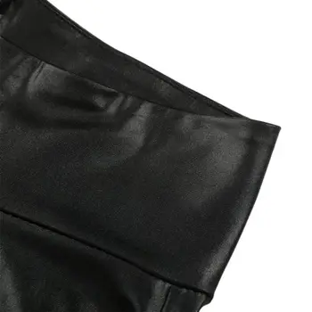 Negru Sexy Femei Leggins Subțire De Piele Faux Elastica Leggins Spate Cu Fermoar Push-Up Pantaloni Jambiere Calzas Mujer Leggins Jambiere