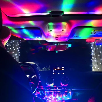 Mini USB Atmosferă plină de culoare, de Lumina Auto USB Light Party DJ LED RGB Interior Lampa Club Disco Magic Efect de Scena Lumini Portabile