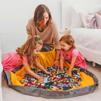Copii Portabil de Jucarie Sac de Depozitare Cordon Covoare de Joc Pentru Jucarii Lego Alunece de Curat-up Și Stocare Container Sac Organizator Coș